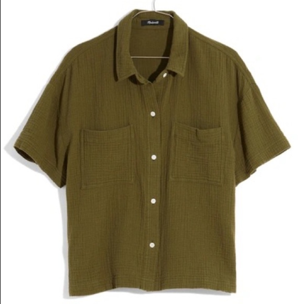 Madewell lightspun beachside shirt in kale